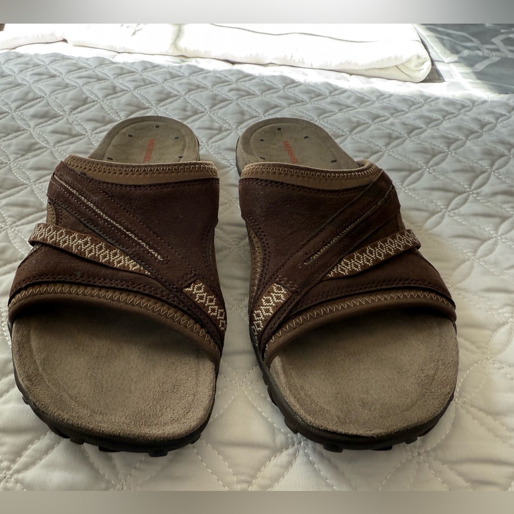 Merrell Dark Earth Slide Sandals